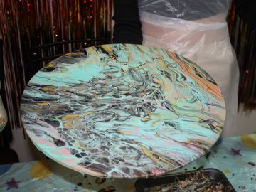 Создание интерьерной картины в стиле FluidArt на холсте