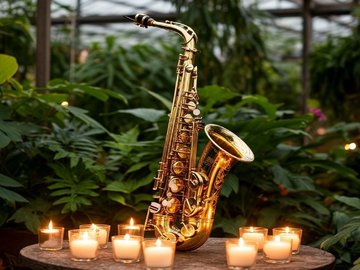 Романтический джаз при свечах в оранжерее