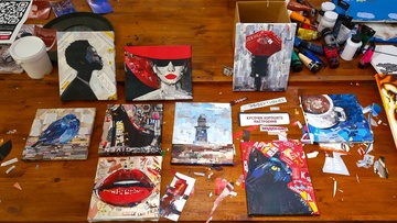 Стильный коллаж из цветной бумаги и глянцевых журналов от Аиды Фахрутдиновой