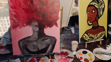 Арт-вечеринка Artvibes. Рисуем акрилом на холсте с видом на Аврору