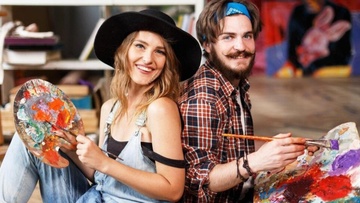 Рисуем в галерее художника