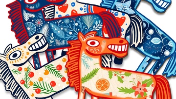 Роспись деревянных символов Нового Года