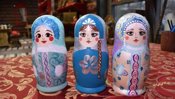 Роспись снежной Матрёшки. Зимнее настроение