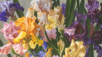 Праздничный букет в технике многослойной акварельной живописи