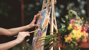 Весенний букет в технике многослойной акварельной живописи