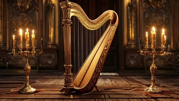 Кельтские арфы в оранжерее при свечах